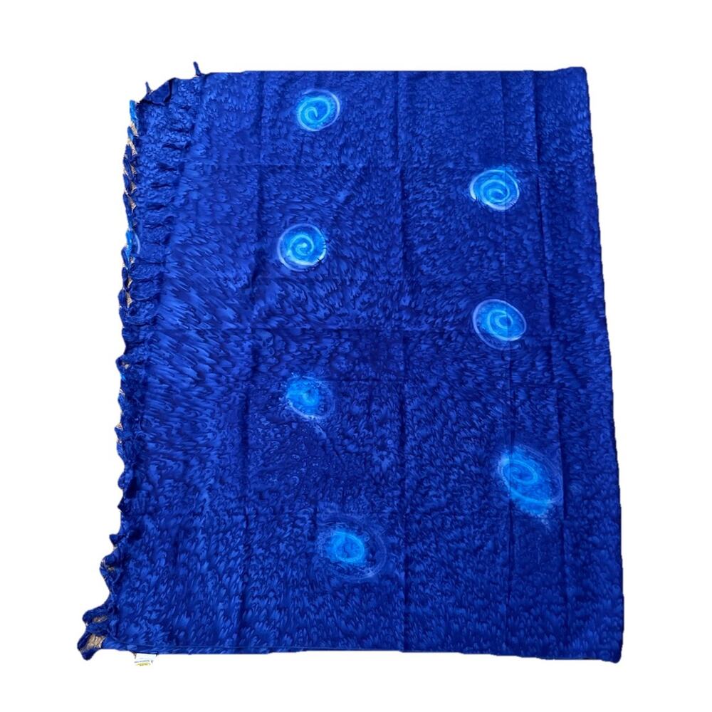 RIMA BEACH Blue Sarong Pareo Wrap Cover Up And Hair Tie Scrunchie Made In India